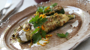 Gratinerad, ugnsbakad, zucchini